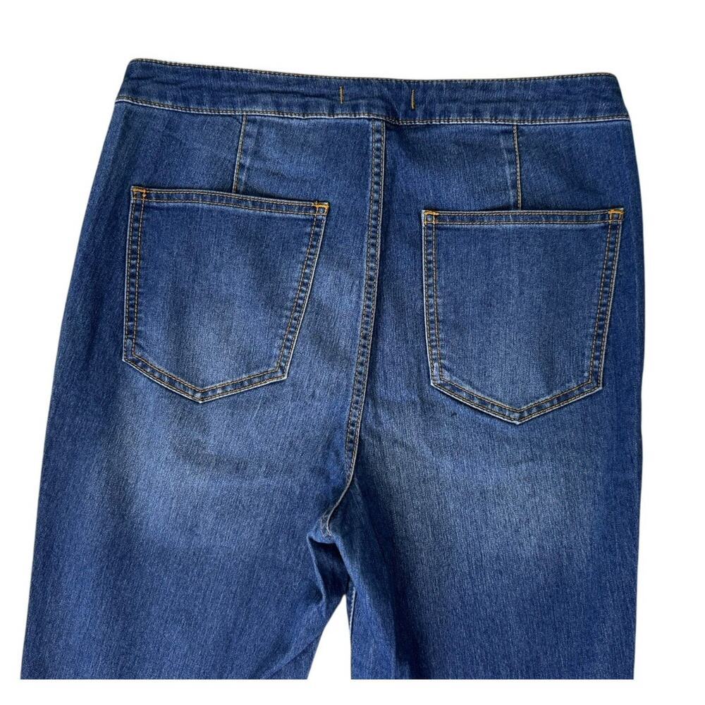 FREE PEOPLE Just Float On Flare Jeans Vintage Bell Bottoms Rich Blue Size 30 - Picture 7 of 8